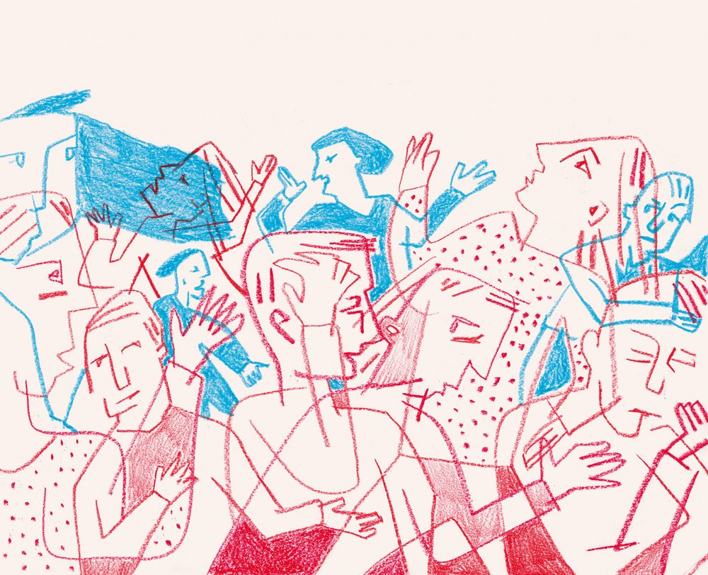 Discussione caotica tra la folla da Catalina Somolinos