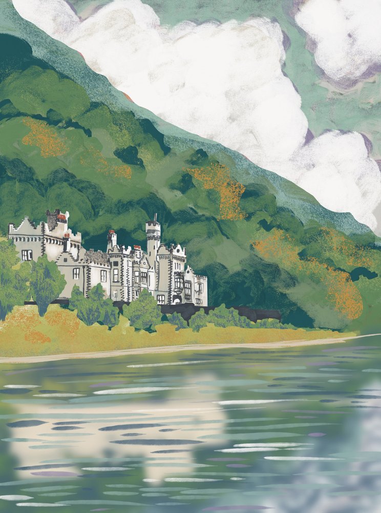 Castello storico in riva al lago da Charlotte Trudgett