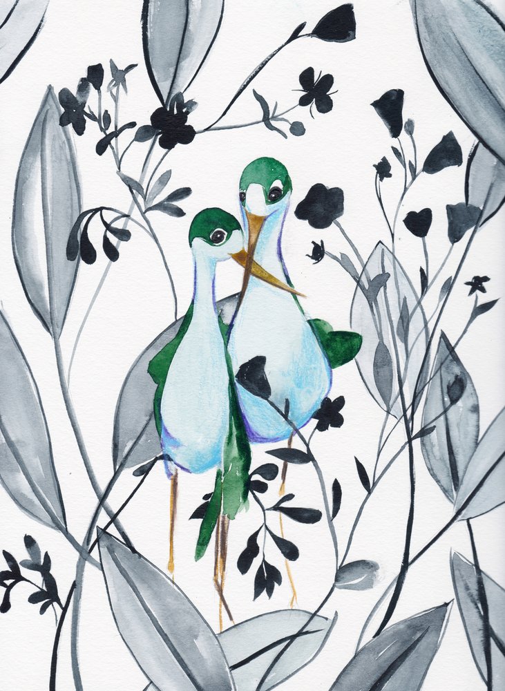 Uccelli verdi in natura da Christine Lindstrom