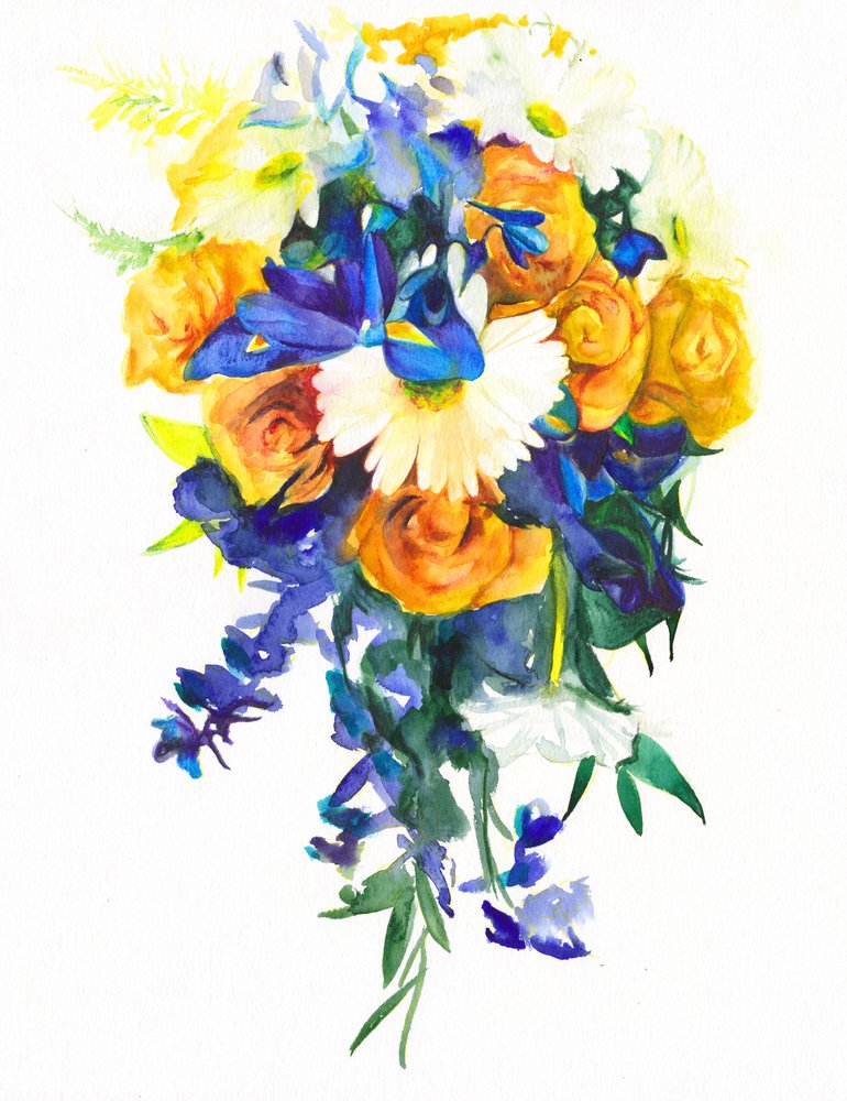 Una cascata floreale dai colori vivaci da Christine Lindstrom
