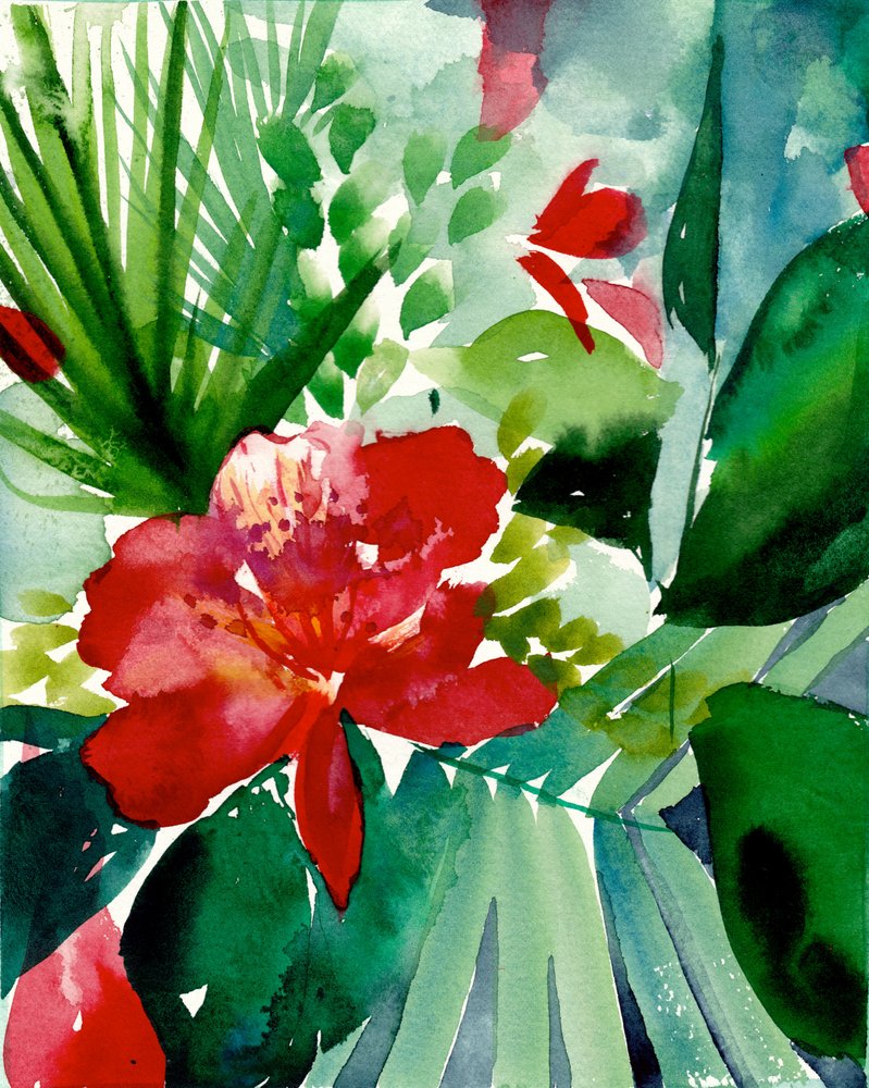 Una fioritura tropicale dai colori vivaci da Christine Lindstrom