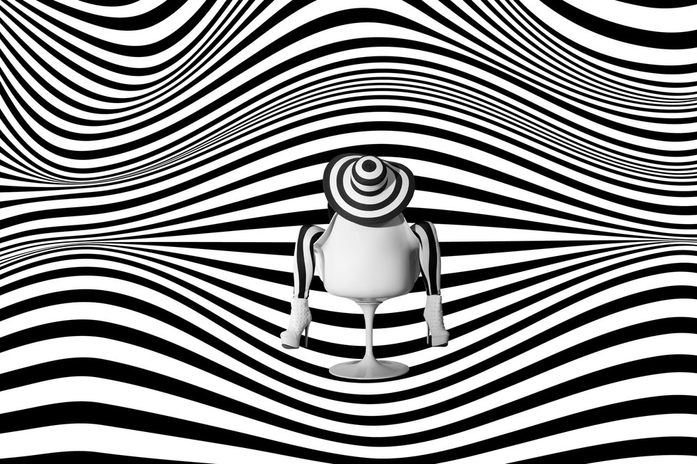 Donna alla moda in stile Op Art da Christine von Diepenbroek
