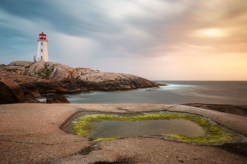 Tramonto sul faro costiero da Christoph Schaarschmidt