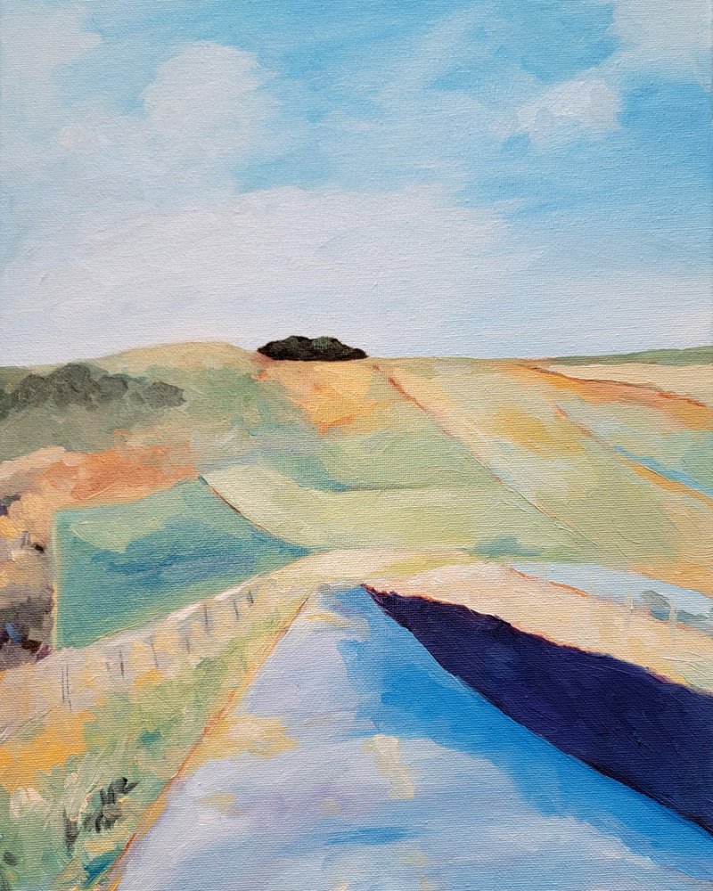 Strada di campagna tra i campi da Claire Whitehead