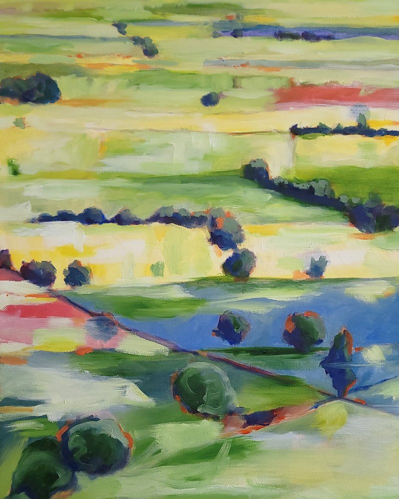 Campi astratti dai colori vivaci da Claire Whitehead