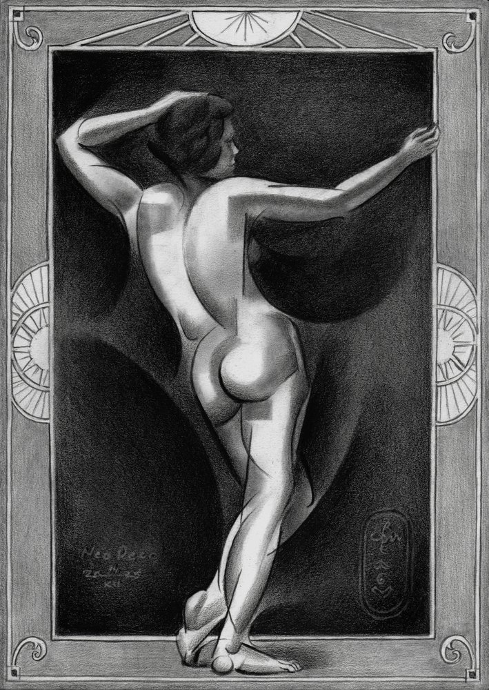 Figura nuda in stile Art Déco da Corné Akkers