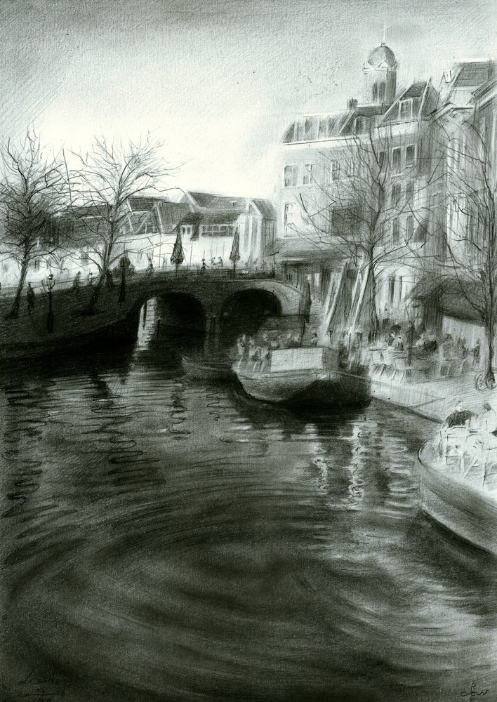 Disegno del canale cittadino da Corné Akkers