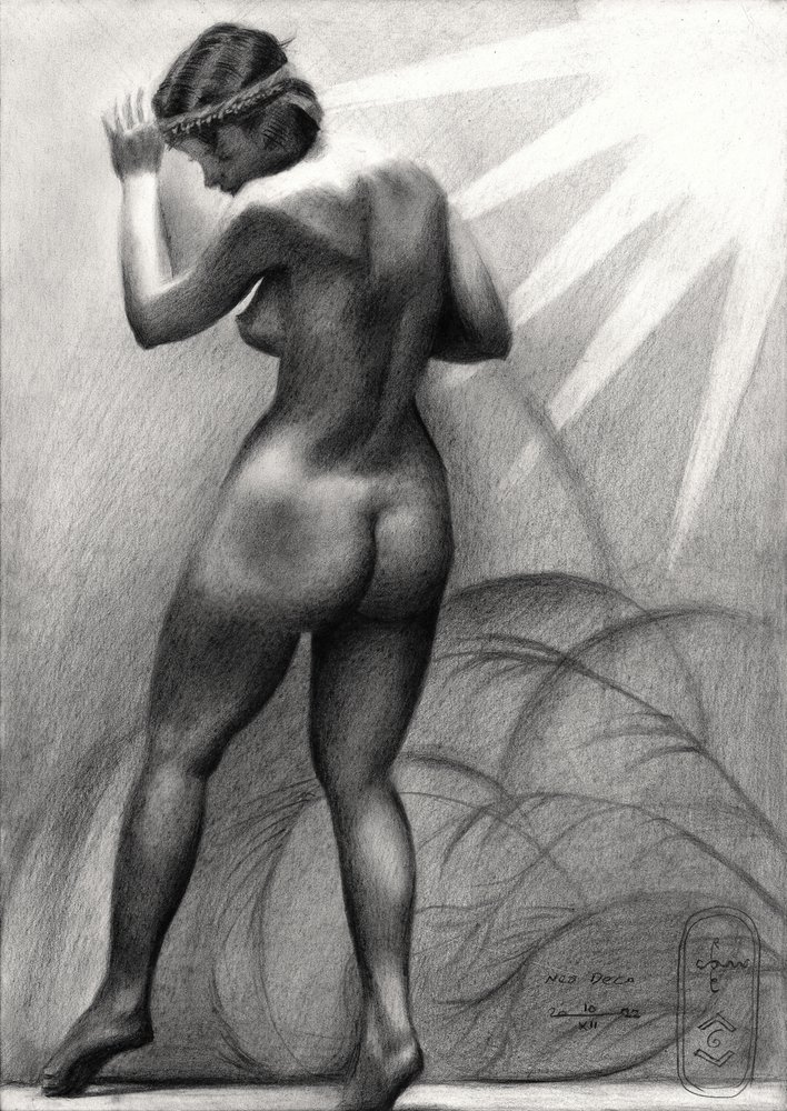 Figura nuda contemplativa da Corné Akkers