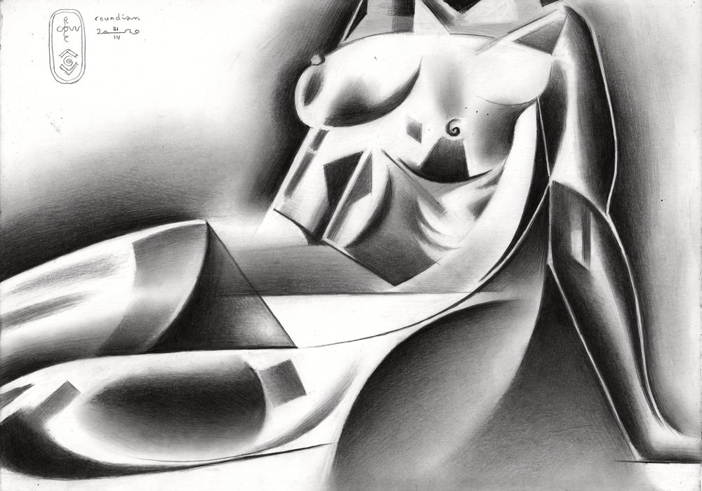 Donna cubista sdraiata da Corné Akkers