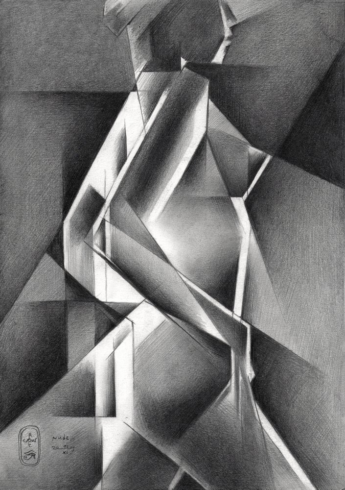 Figura cubista dinamica da Corné Akkers