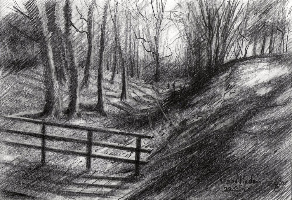 Schizzo di un sentiero nel bosco da Corné Akkers