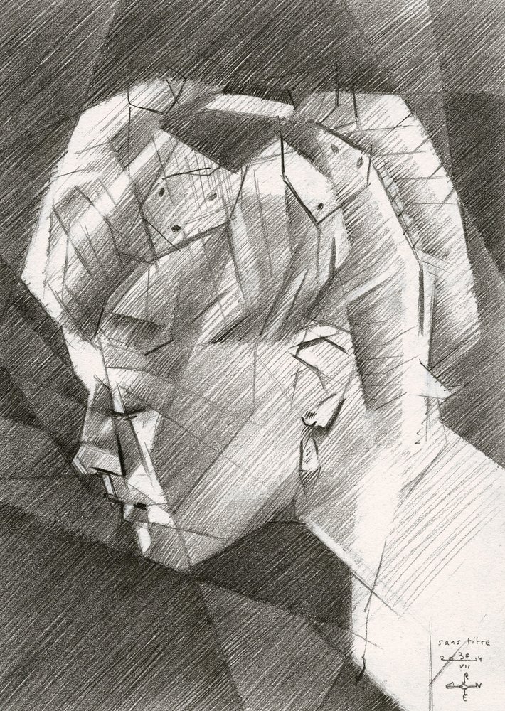 Ritratto con profilo geometrico da Corné Akkers
