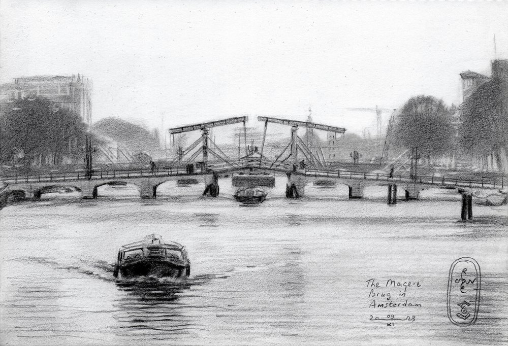 Magere Brug, Amsterdam – Disegno da Corné Akkers