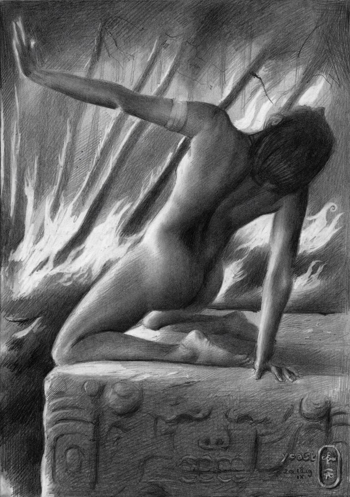 Figura nuda - Bagliore della foresta da Corné Akkers