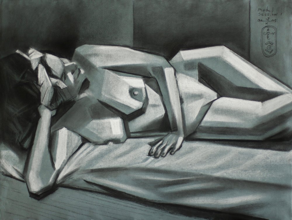 Nudo cubista sdraiato da Corné Akkers