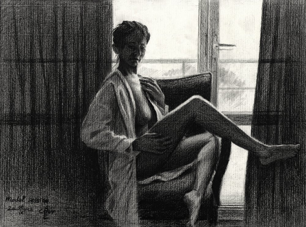 Donna sensuale alla finestra da Corné Akkers
