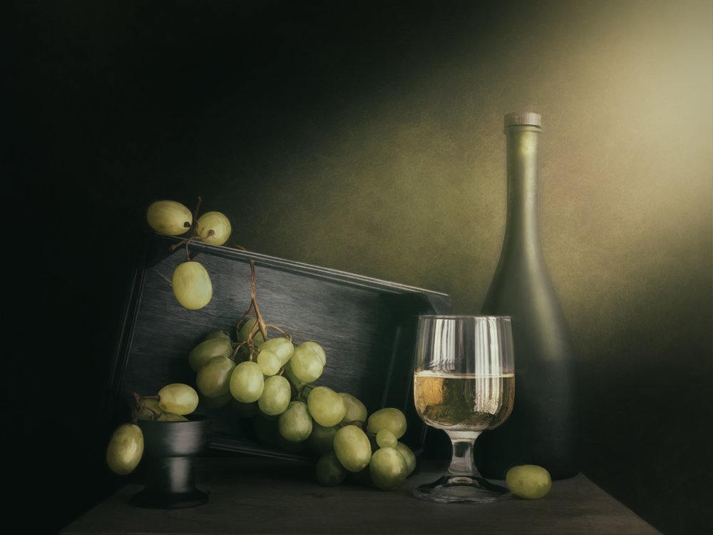 Vino bianco e uva da Cristiano Giani