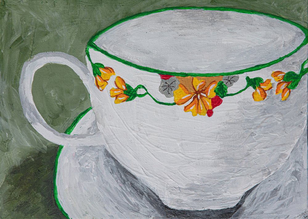 Accogliente tazza da tè a motivi floreali da Dale Hefer & Family