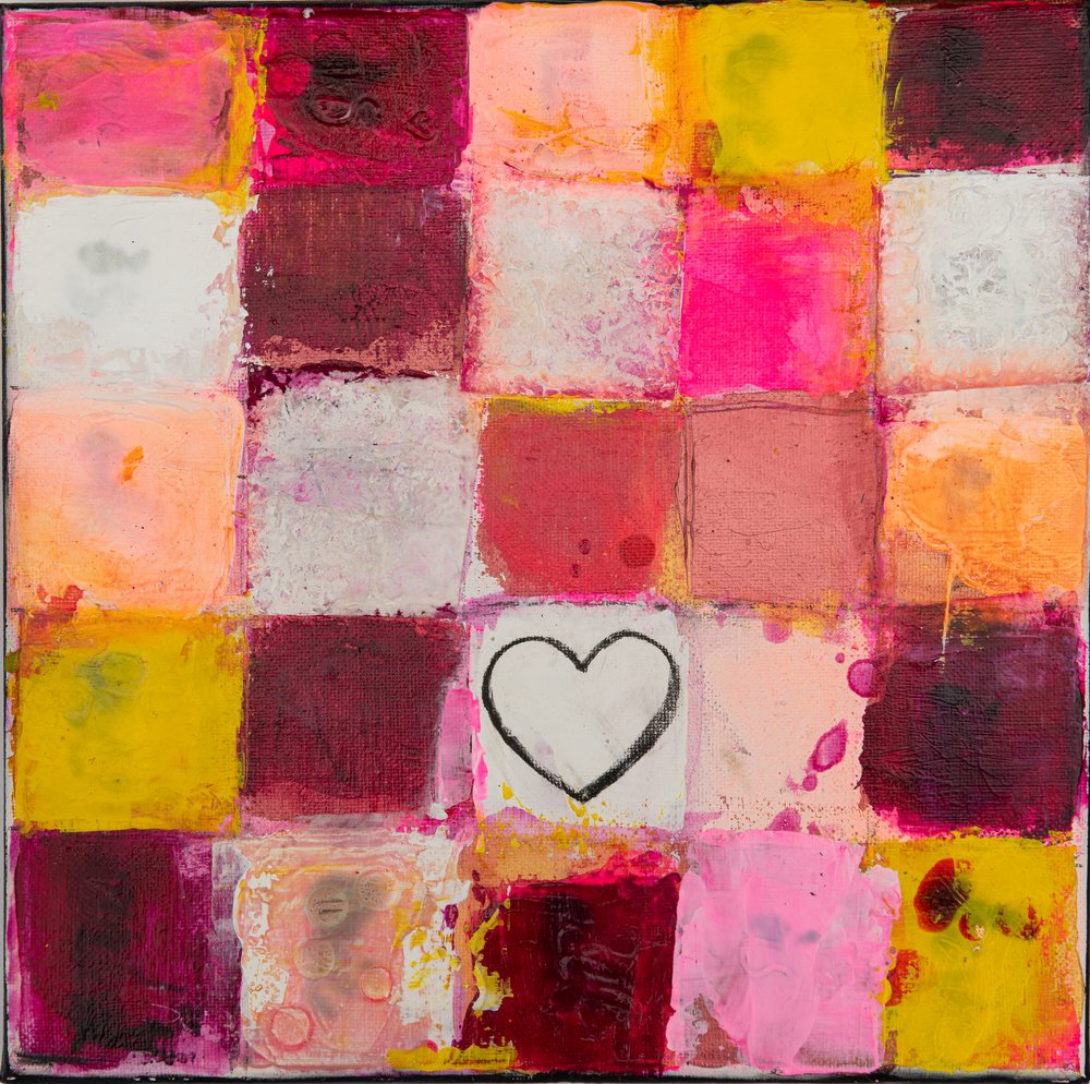 Griglia di cuori colorati da Deb Chaney