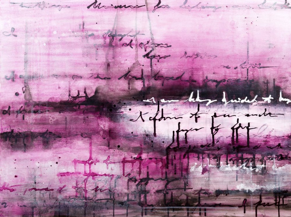 Abstract in caratteri rosa da Deb Chaney