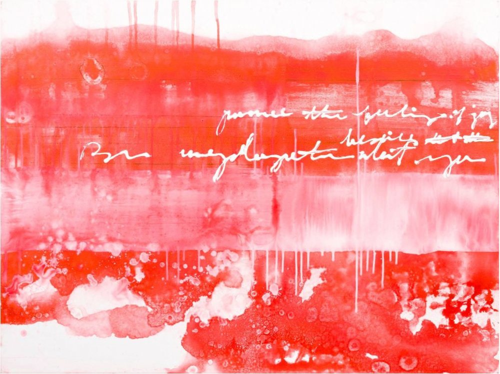 Calligrafia astratta rossa da Deb Chaney