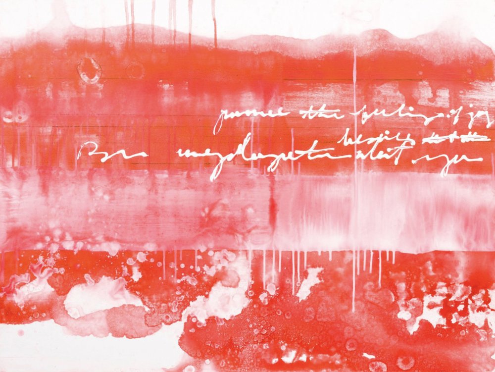 Scrittura astratta in rosso vivace da Deb Chaney