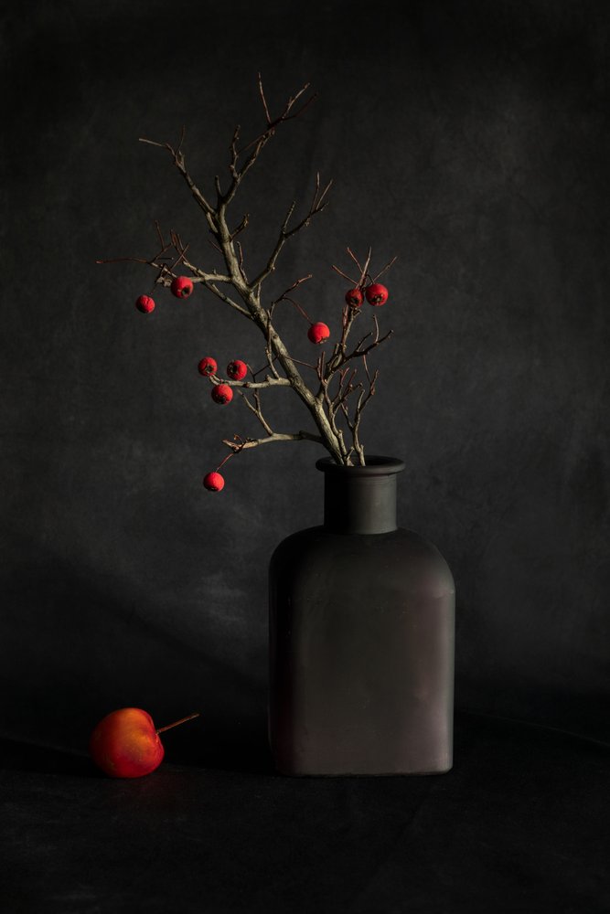 Natura morta con bacche cremisi da Dennis Zhang