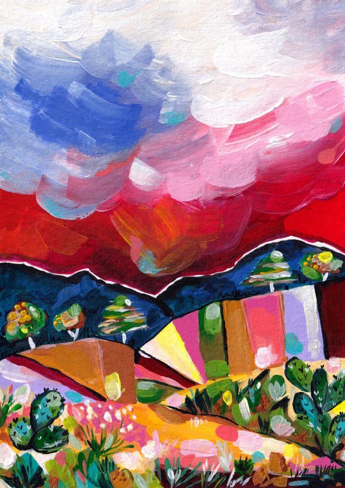 Un paesaggio desertico dai colori vivaci da Dirkie Nell