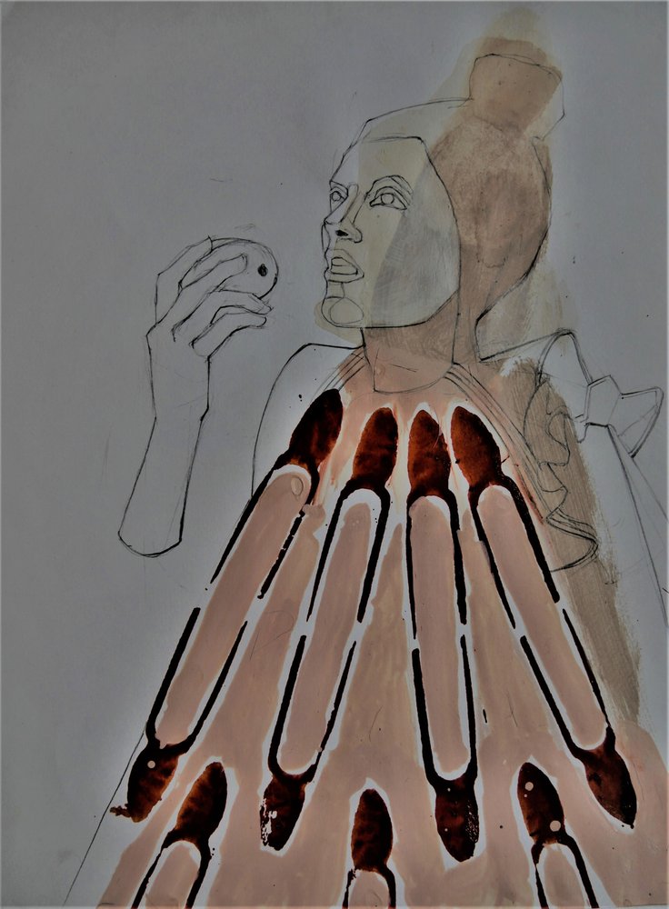 Figura astratta con una mela da Doris Schmitz