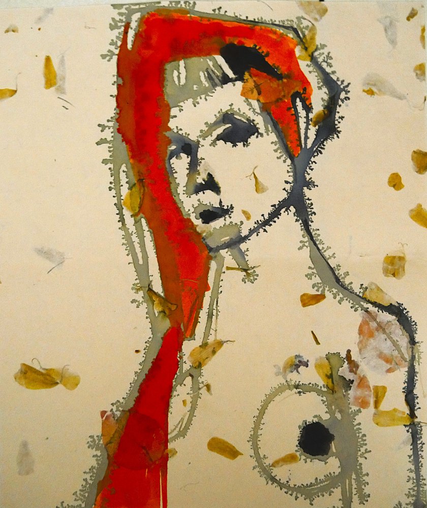 Ritratto astratto in rosso da Doris Schmitz