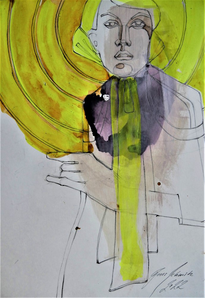 Donna astratta gialla da Doris Schmitz