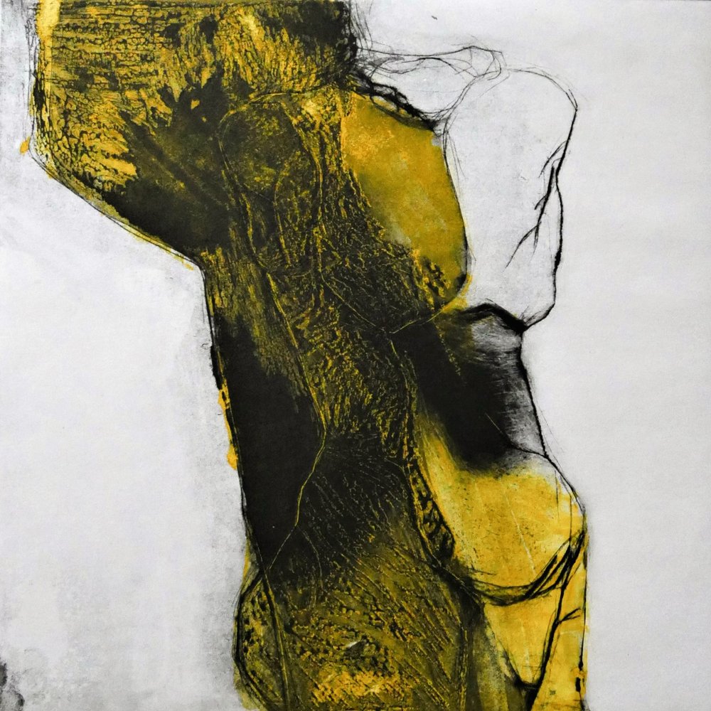 Figura gialla astratta da Doris Schmitz