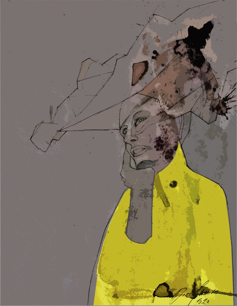Ritratto giallo astratto da Doris Schmitz