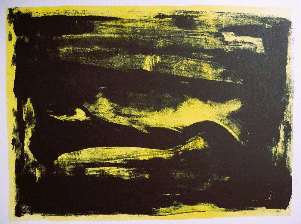 Giallo intenso, scuro, astratto da Doris Schmitz