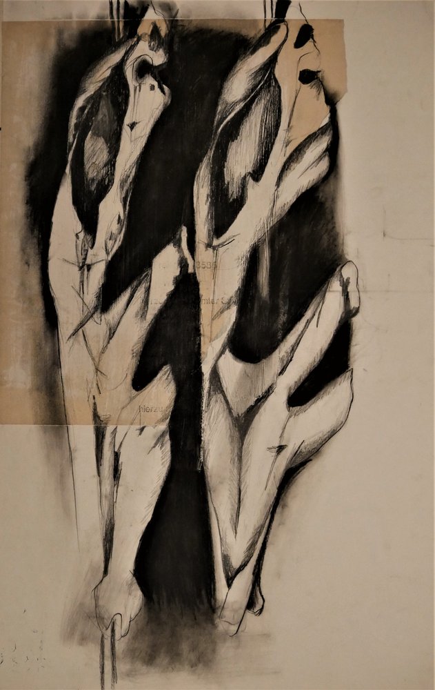 Figure astratte in carboncino da Doris Schmitz