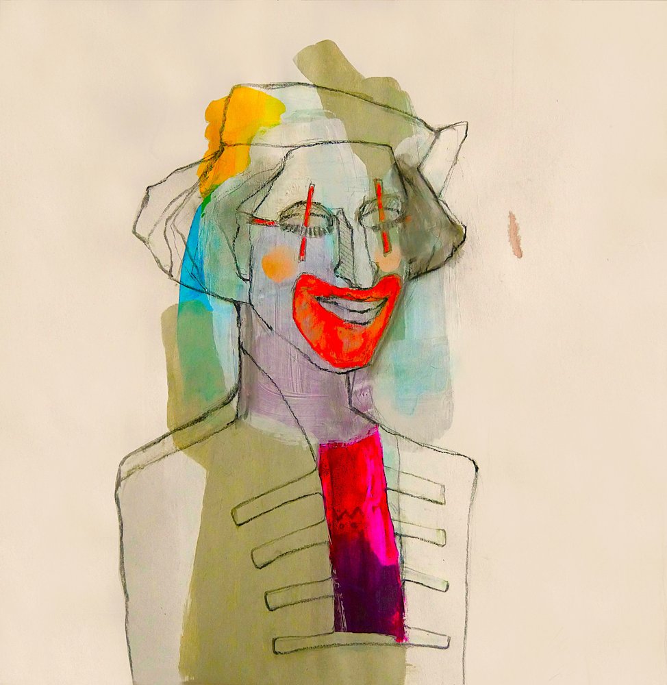 Ritratto di un clown colorato da Doris Schmitz