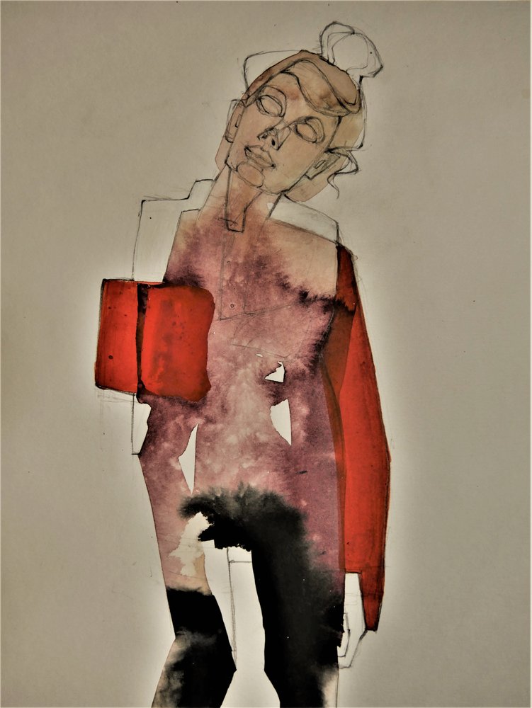 Donna rossa contemplativa da Doris Schmitz