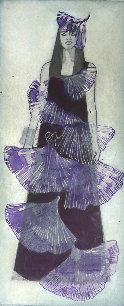Abito viola di grande effetto da Doris Schmitz