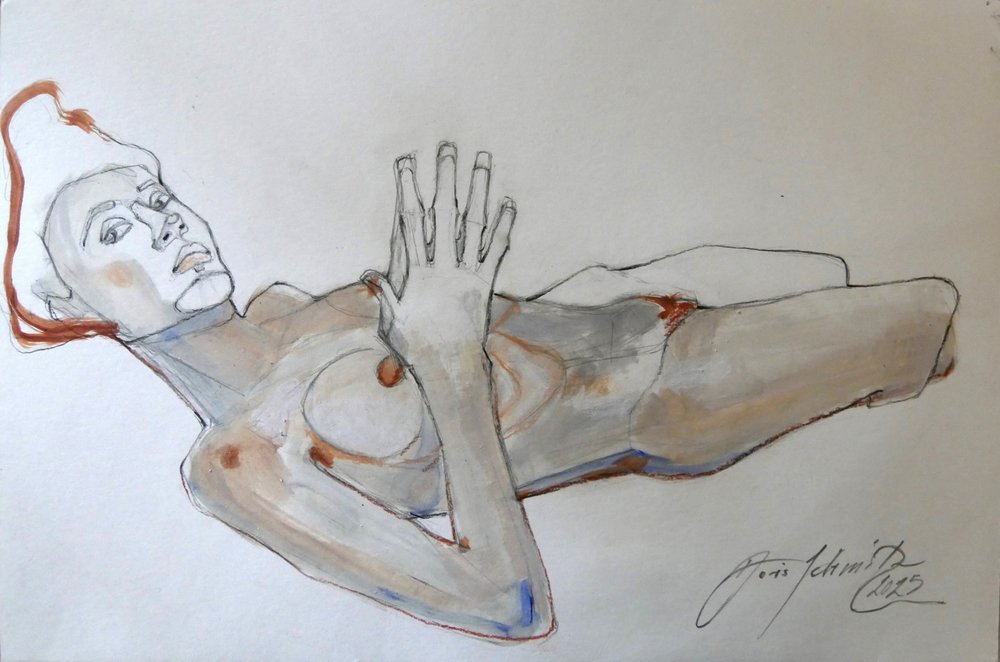 Egon Schiele posa da Doris Schmitz
