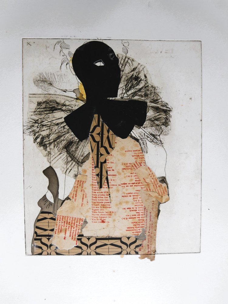 Collage di una figura mascherata da Doris Schmitz