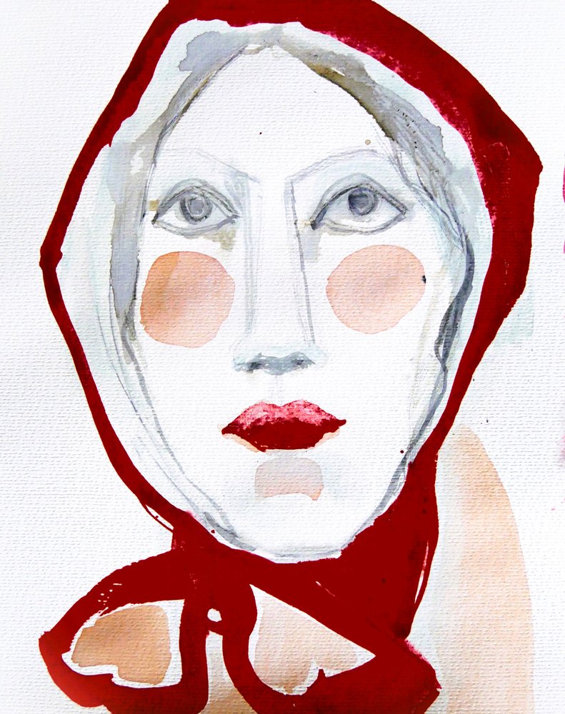 Ritratto con sciarpa rossa da Doris Schmitz