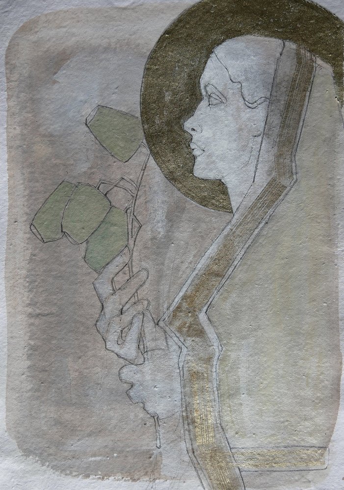 Profilo Serene con aureola dorata da Doris Schmitz