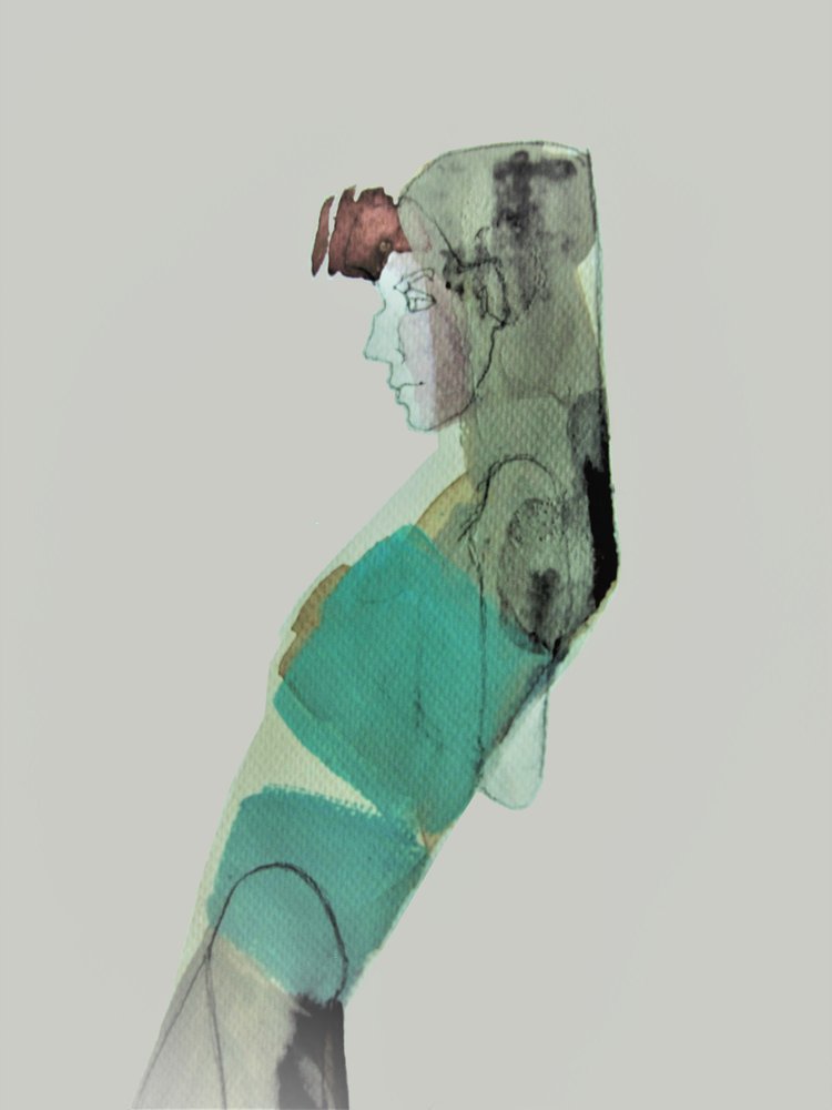 Profilo drappeggiato color verde acqua da Doris Schmitz