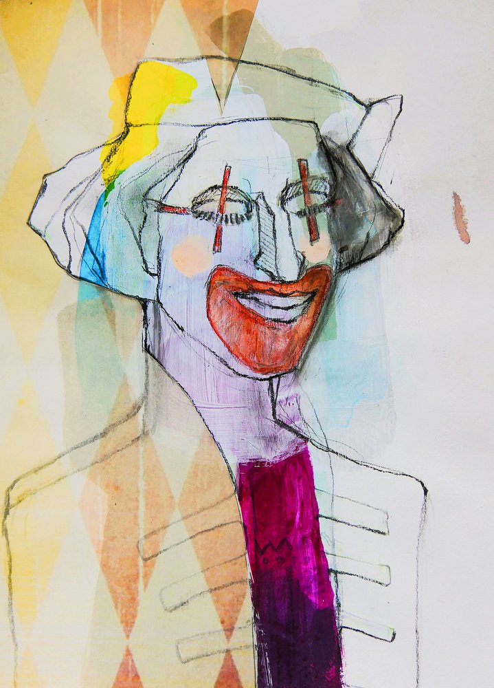 Ritratto di un clown stravagante da Doris Schmitz