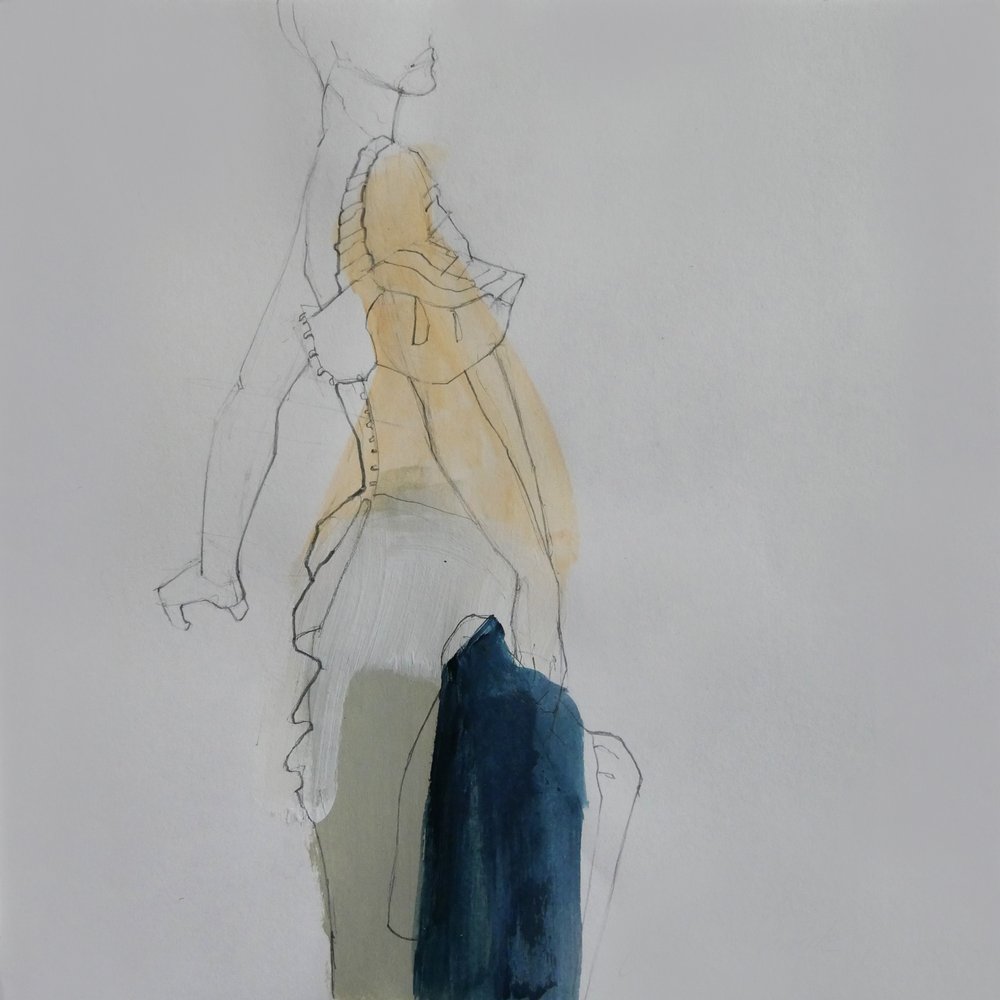Schizzo di moda: abito giallo da Doris Schmitz