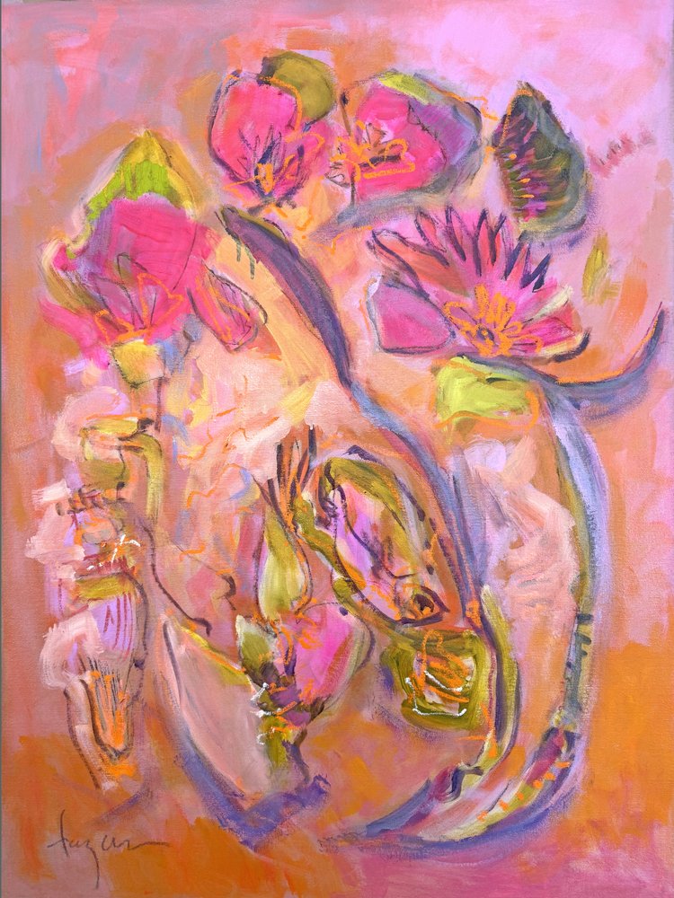 Astratto floreale rosa da Dorothy Fagan
