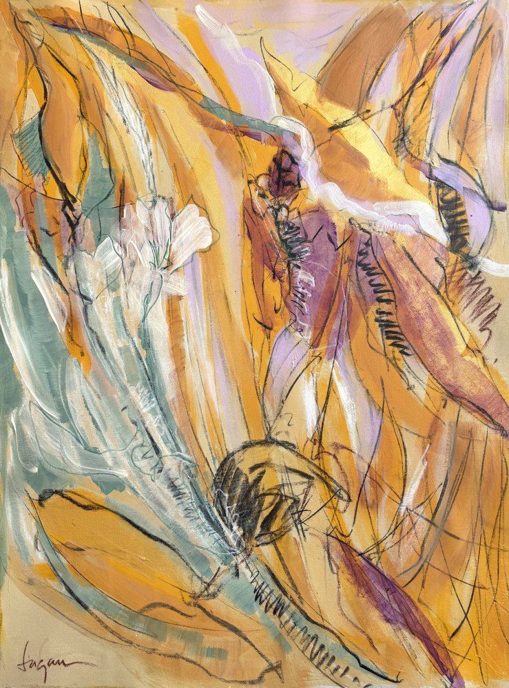 Motivi botanici astratti dai colori vivaci da Dorothy Fagan