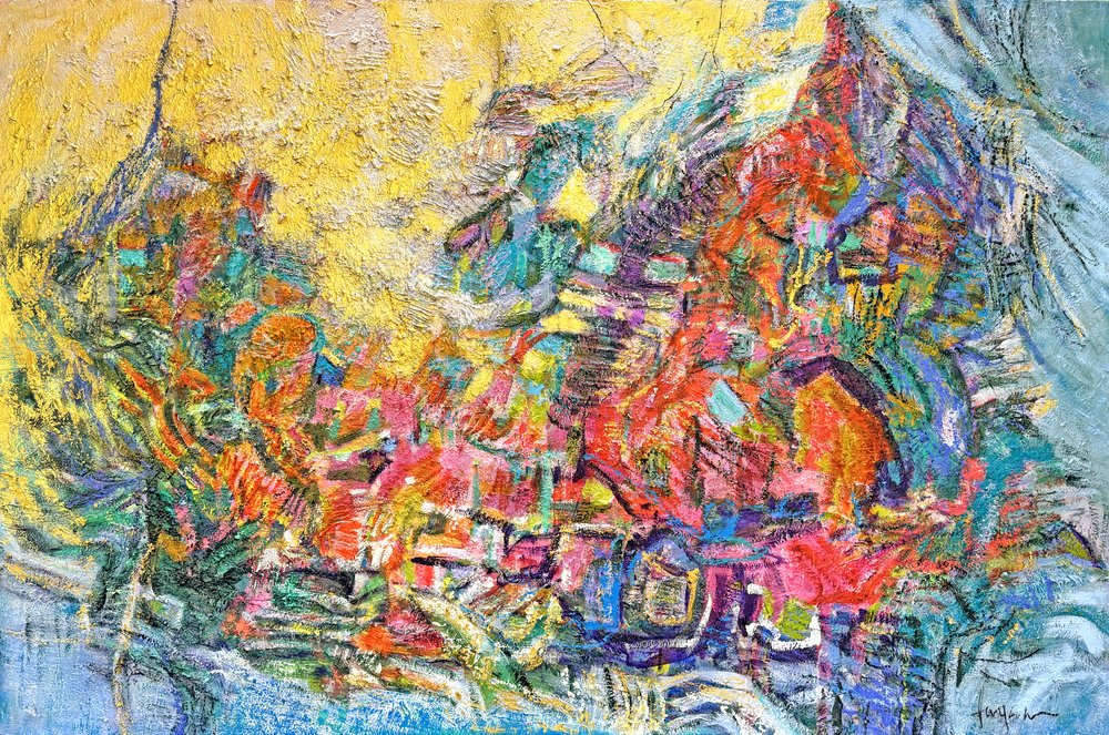 Panorama urbano astratto e vivace da Dorothy Fagan