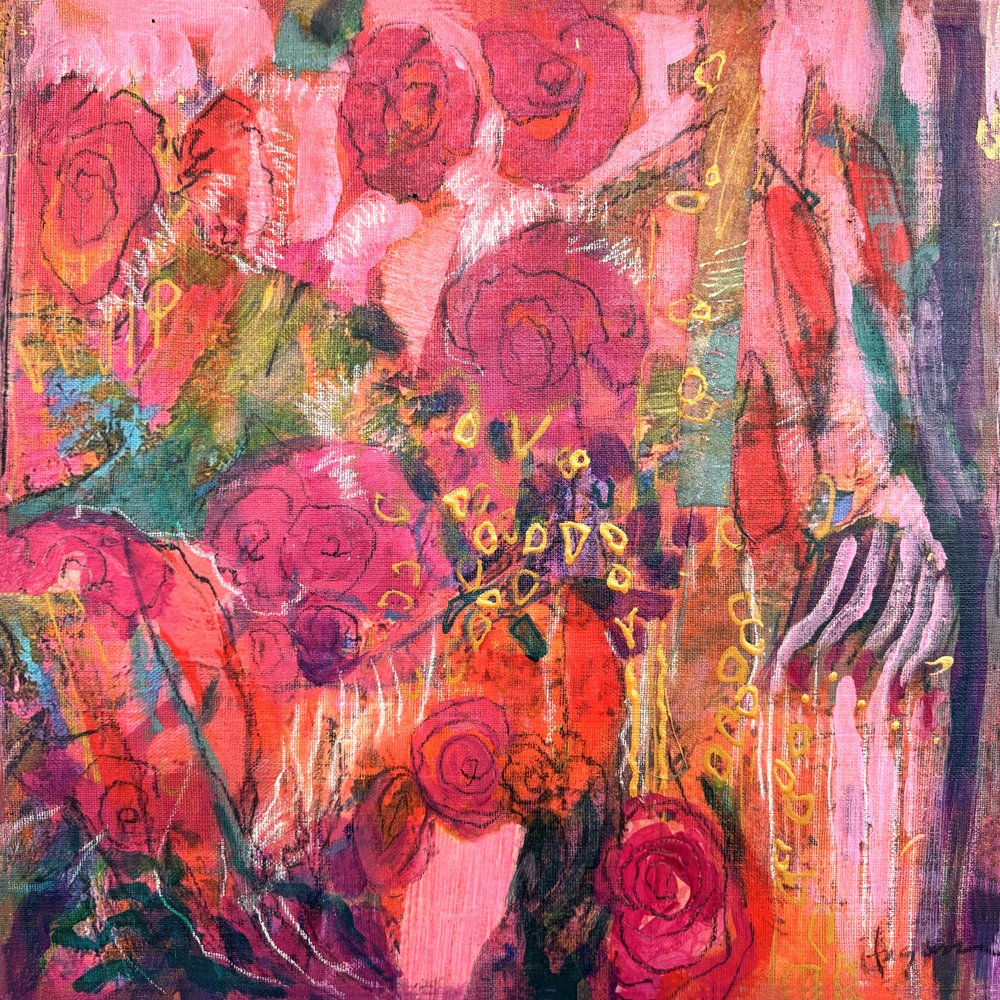 Rose astratte dai colori vivaci da Dorothy Fagan