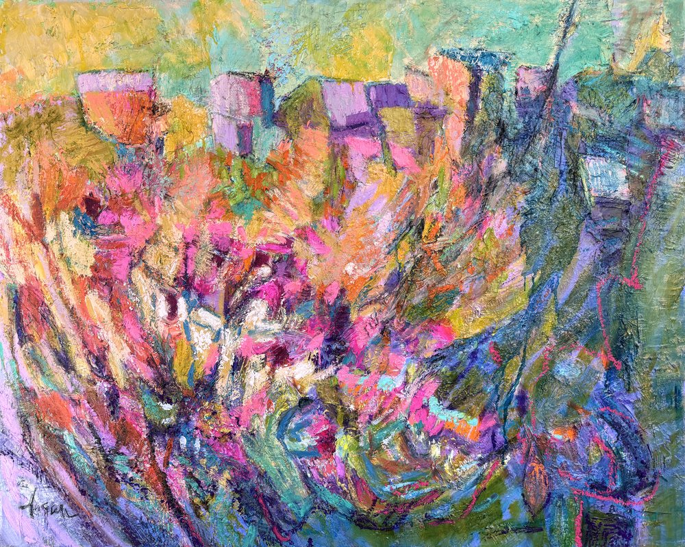 Fiori dai colori vivaci sui pendii da Dorothy Fagan